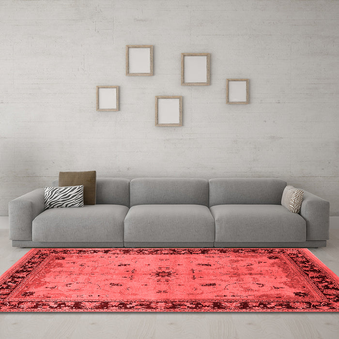 Industrial Red Washable Rugs