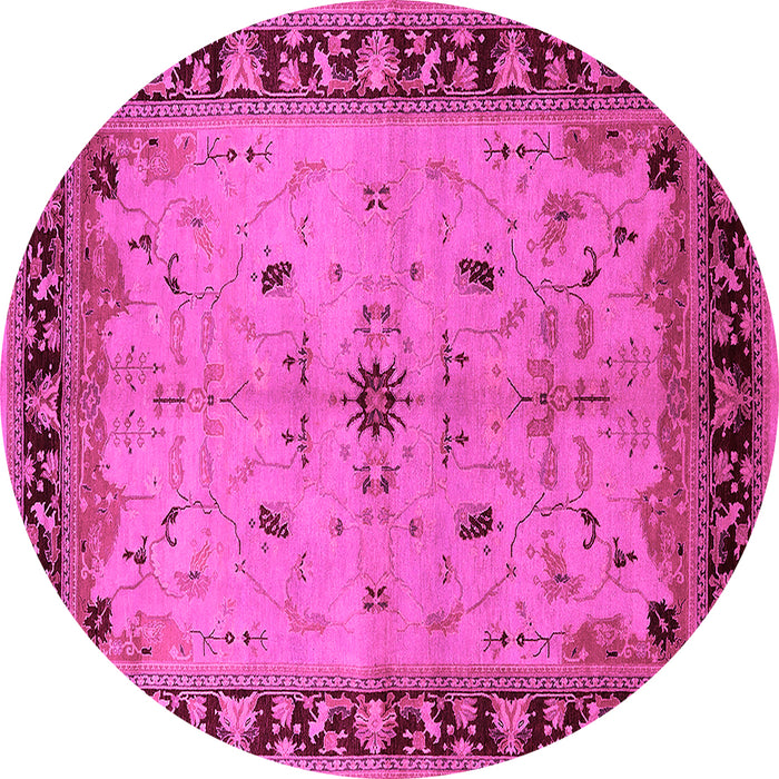 Round Oriental Pink Industrial Rug, urb2979pnk