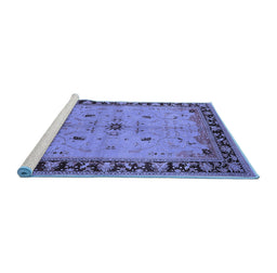 Sideview of Machine Washable Oriental Blue Industrial Rug, wshurb2979blu