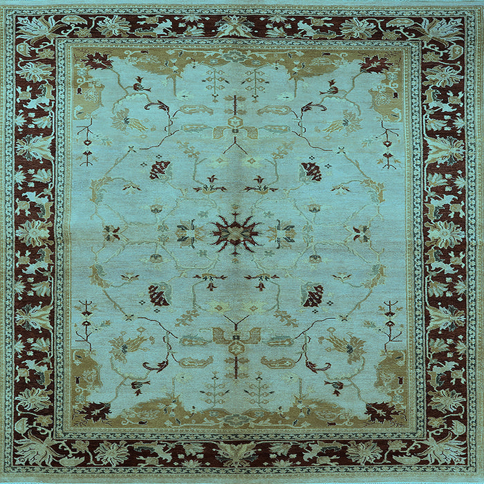 Square Oriental Light Blue Industrial Rug, urb2979lblu