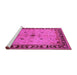 Sideview of Machine Washable Oriental Pink Industrial Rug, wshurb2979pnk