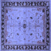 Square Machine Washable Oriental Blue Industrial Rug, wshurb2979blu