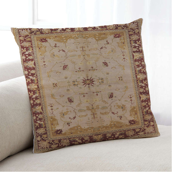 Lifestyle Image of Mid-Century Modern Urban Square Mahogany Brown Throw Pillow, 18 inch by 18 inch, pwurb2979