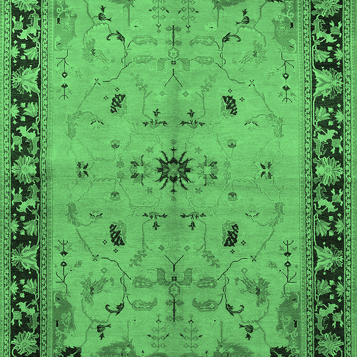 Machine Washable Oriental Emerald Green Industrial Area Rugs, wshurb2979emgrn