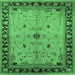 Square Oriental Emerald Green Industrial Rug, urb2979emgrn