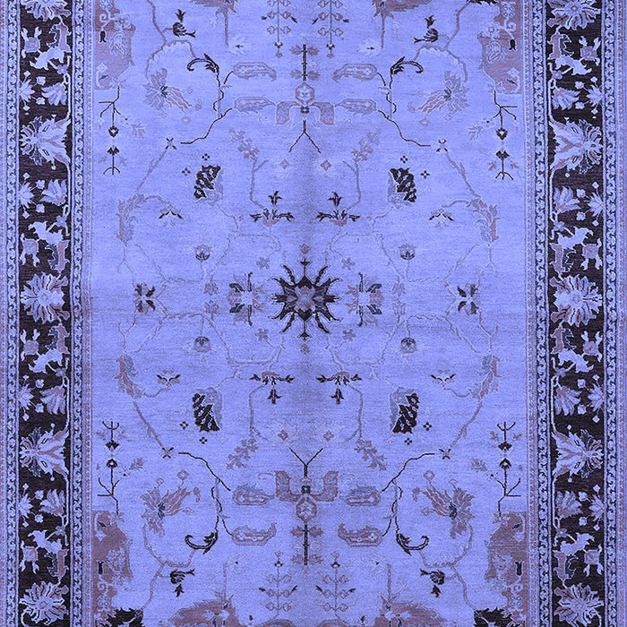 Machine Washable Oriental Blue Industrial Rug, wshurb2979blu
