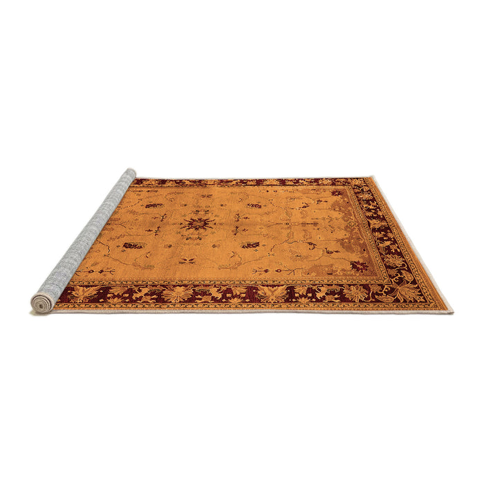 Sideview of Machine Washable Oriental Orange Industrial Area Rugs, wshurb2979org