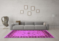 Machine Washable Oriental Purple Industrial Rug, wshurb2979pur