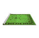 Sideview of Machine Washable Oriental Green Industrial Area Rugs, wshurb2979grn