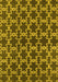 Machine Washable Oriental Yellow Industrial Rug, wshurb2980yw
