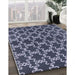 Machine Washable Industrial Modern Dark Blue Grey Blue Rug in a Family Room, wshurb2980