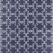 Square Mid-Century Modern Dark Blue Grey Blue Oriental Rug, urb2980