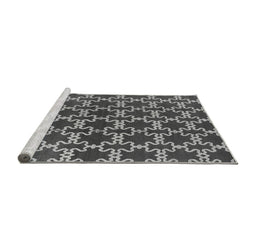 Sideview of Machine Washable Oriental Gray Industrial Rug, wshurb2980gry