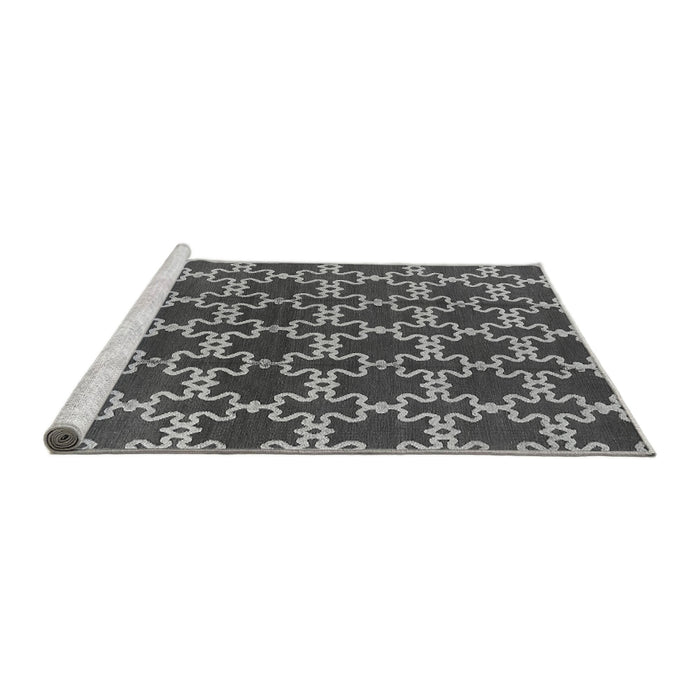 Sideview of Machine Washable Oriental Gray Industrial Rug, wshurb2980gry