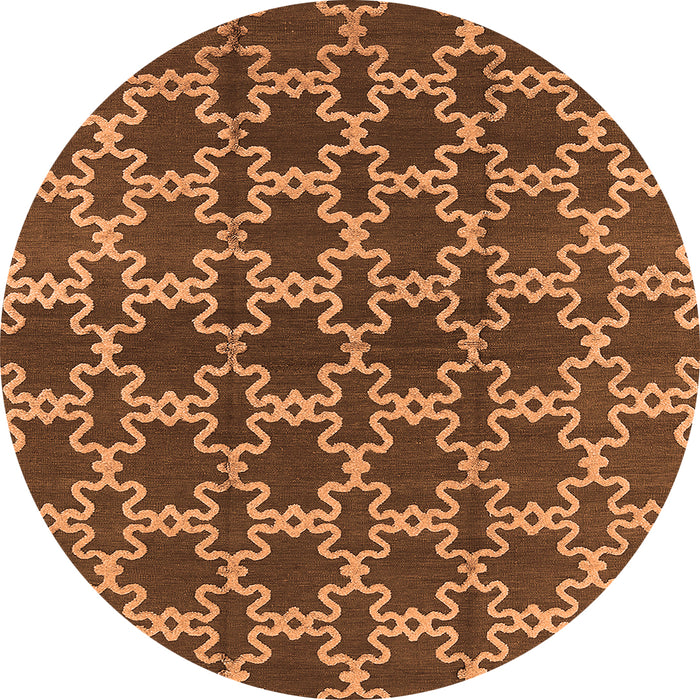 Round Oriental Orange Industrial Rug, urb2980org