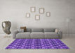 Machine Washable Oriental Purple Industrial Area Rugs in a Living Room, wshurb2980pur