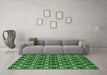 Machine Washable Oriental Emerald Green Industrial Area Rugs in a Living Room,, wshurb2980emgrn