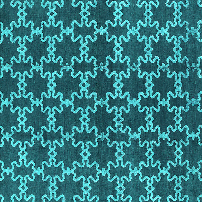 Square Machine Washable Oriental Turquoise Industrial Area Rugs, wshurb2980turq