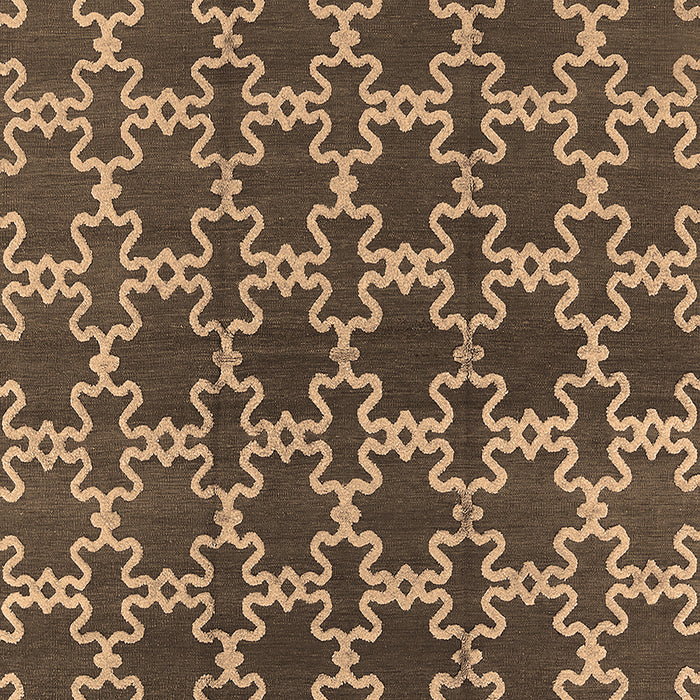 Machine Washable Oriental Brown Industrial Rug, wshurb2980brn