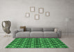 Machine Washable Oriental Green Industrial Area Rugs in a Living Room,, wshurb2980grn