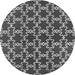 Round Machine Washable Oriental Gray Industrial Rug, wshurb2980gry