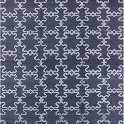 Square Machine Washable Industrial Modern Dark Blue Grey Blue Rug, wshurb2980