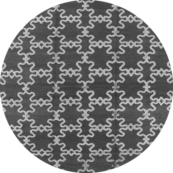 Round Oriental Gray Industrial Rug, urb2980gry