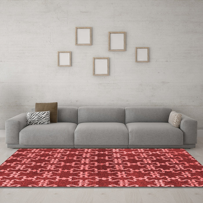 Industrial Red Washable Rugs
