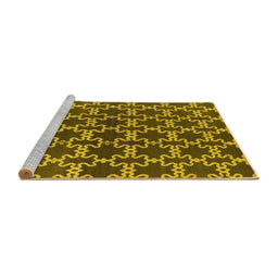 Sideview of Machine Washable Oriental Yellow Industrial Rug, wshurb2980yw