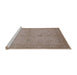 Sideview of Machine Washable Industrial Modern Dark Almond Brown Rug, wshurb2981