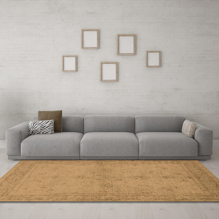 Machine Washable Oriental Brown Industrial Rug in a Living Room,, wshurb2981brn