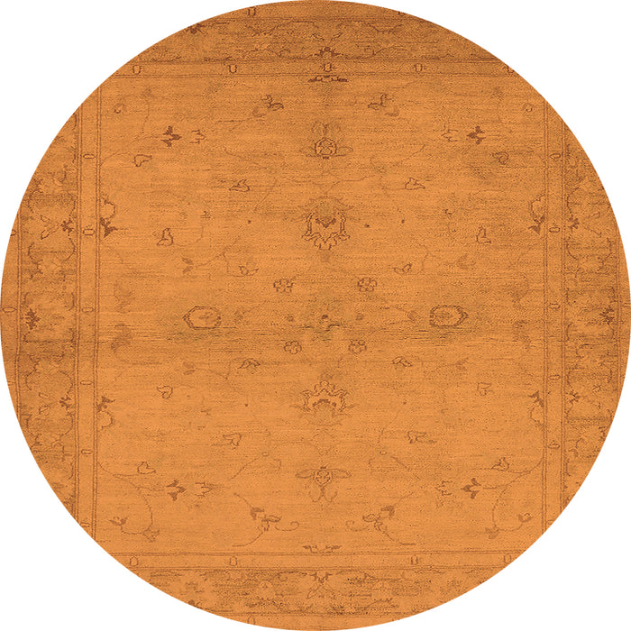 Round Oriental Orange Industrial Rug, urb2981org