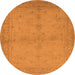 Round Oriental Orange Industrial Rug, urb2981org