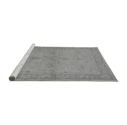 Sideview of Machine Washable Oriental Gray Industrial Rug, wshurb2981gry