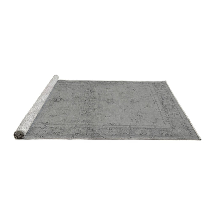 Sideview of Machine Washable Oriental Gray Industrial Rug, wshurb2981gry