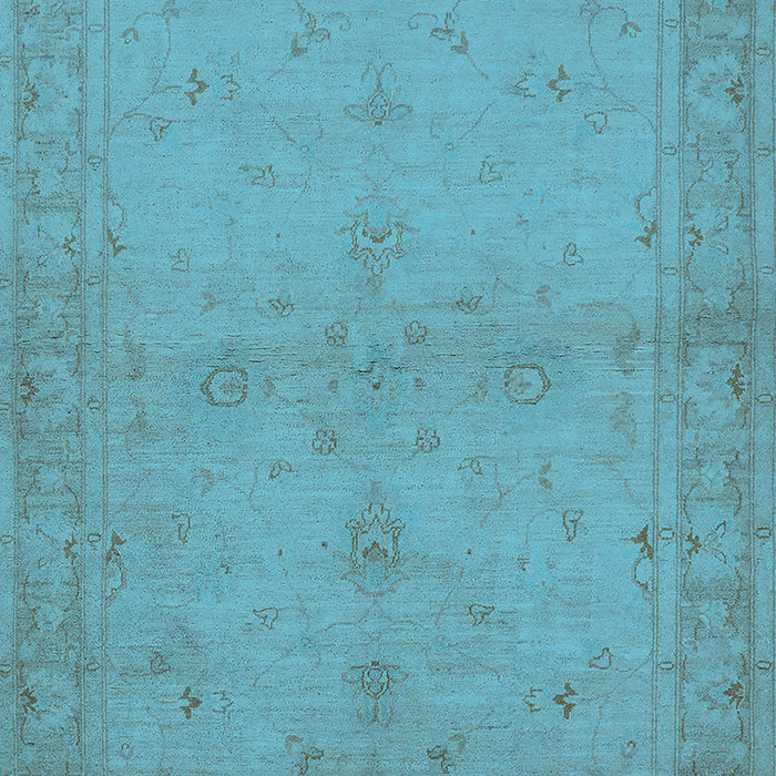 Machine Washable Oriental Light Blue Industrial Rug, wshurb2981lblu
