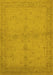 Machine Washable Oriental Yellow Industrial Rug, wshurb2981yw