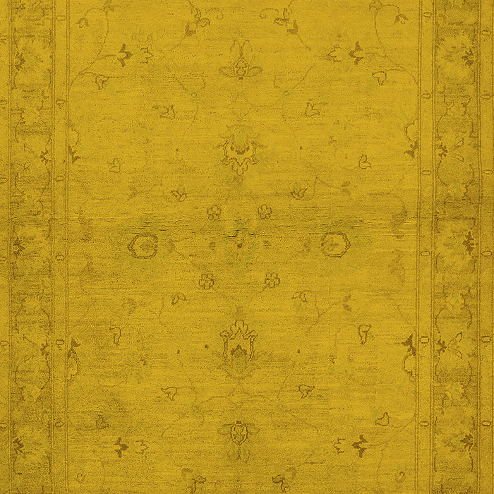 Machine Washable Oriental Yellow Industrial Rug, wshurb2981yw
