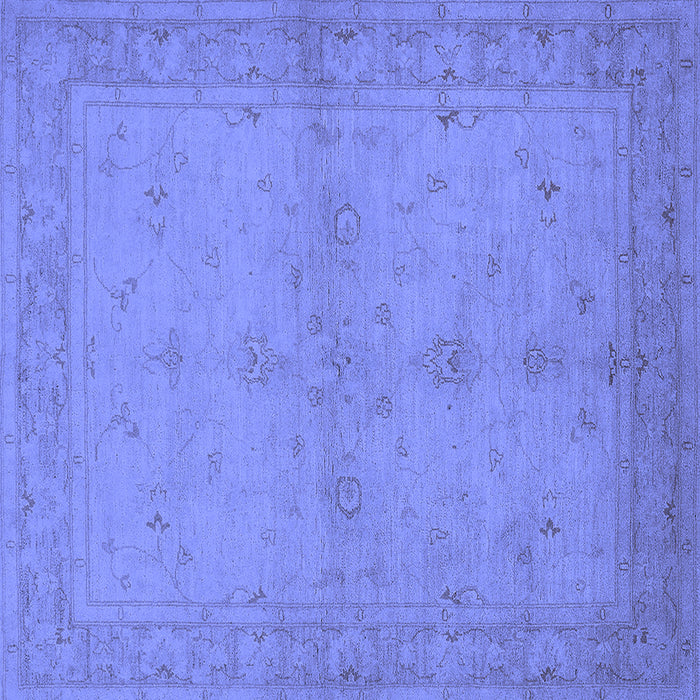 Square Oriental Blue Industrial Rug, urb2981blu
