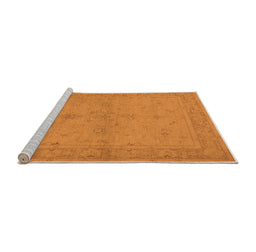 Sideview of Machine Washable Oriental Orange Industrial Area Rugs, wshurb2981org