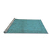 Sideview of Machine Washable Oriental Light Blue Industrial Rug, wshurb2981lblu