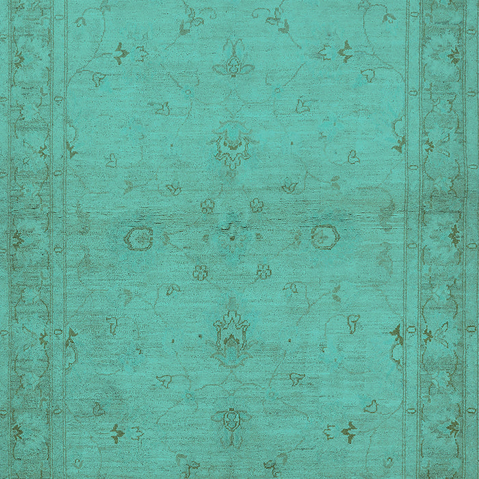 Machine Washable Oriental Turquoise Industrial Area Rugs, wshurb2981turq