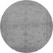 Round Oriental Gray Industrial Rug, urb2981gry