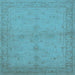 Square Oriental Light Blue Industrial Rug, urb2981lblu