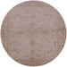 Round Machine Washable Industrial Modern Dark Almond Brown Rug, wshurb2981