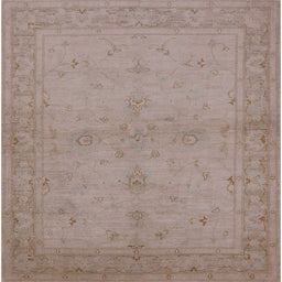 Square Mid-Century Modern Dark Almond Brown Oriental Rug, urb2981