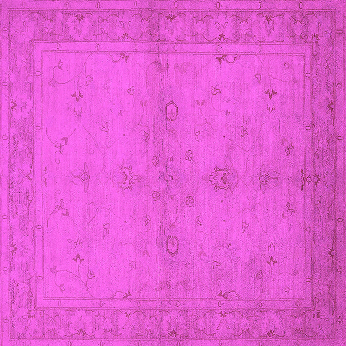 Square Machine Washable Oriental Pink Industrial Rug, wshurb2981pnk