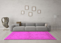 Machine Washable Oriental Pink Industrial Rug, wshurb2981pnk