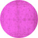 Round Oriental Pink Industrial Rug, urb2981pnk