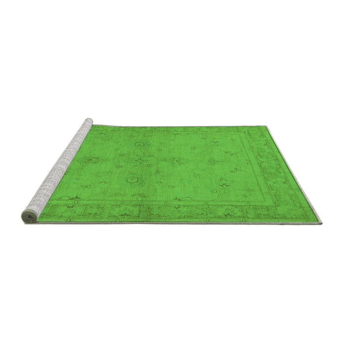 Sideview of Machine Washable Oriental Green Industrial Area Rugs, wshurb2981grn